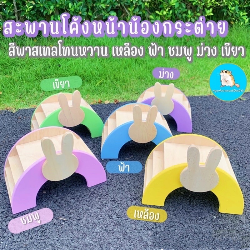 สะพานหนูแฮมเตอร์-สีพาสเทล-สะพานหนูลายกระต่าย-ขนาดใหญ่-ไจแอนท์ใช้ได้-อุปกรณ์แต่งกรงหนู