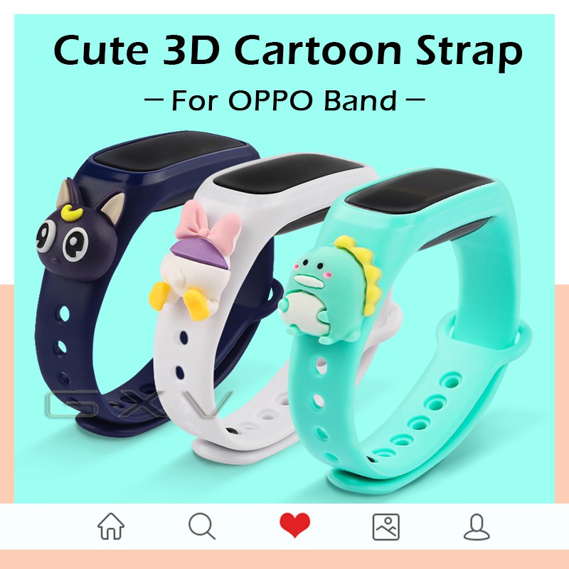 ภาพหน้าปกสินค้าสายนาฬิกาข้อมือซิลิโคนลายการ์ตูน 3D สําหรับ Oppo Band