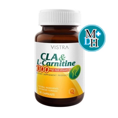ภาพหน้าปกสินค้าVistra CLA & L-Carnitine 1100 mg Plus Vitamin E (30 แคปซูล) 1 ขวด 14628