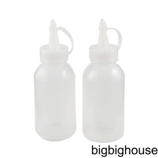 [Biho] 2pcs 100ML Plastic Sauce Squeezer Bottle Dispensing Bouteille