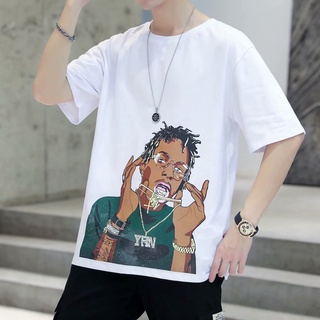 ผลิตภัณฑ์ใหม่👕เสื้อยืดแขนสั้น คอกลม พิมพ์ลายการ์ตูนกราฟฟิติสิงโต สไตล์ฮิปฮอป แฟชั่นฤดูร้อน สําหรับผู้ชาย
