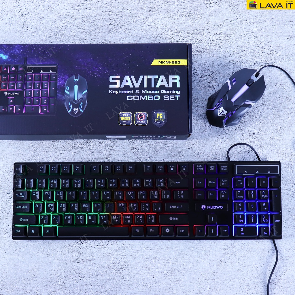 ภาพสินค้าNubwo NKM-623 SAVITAR RGB Gaming Keyboard & Mouse (TH) คีย์บอร์ด&เมาส์เกมมิ่ง (รับประกันสินค้า 1 ปี) จากร้าน lava_it บน Shopee ภาพที่ 7