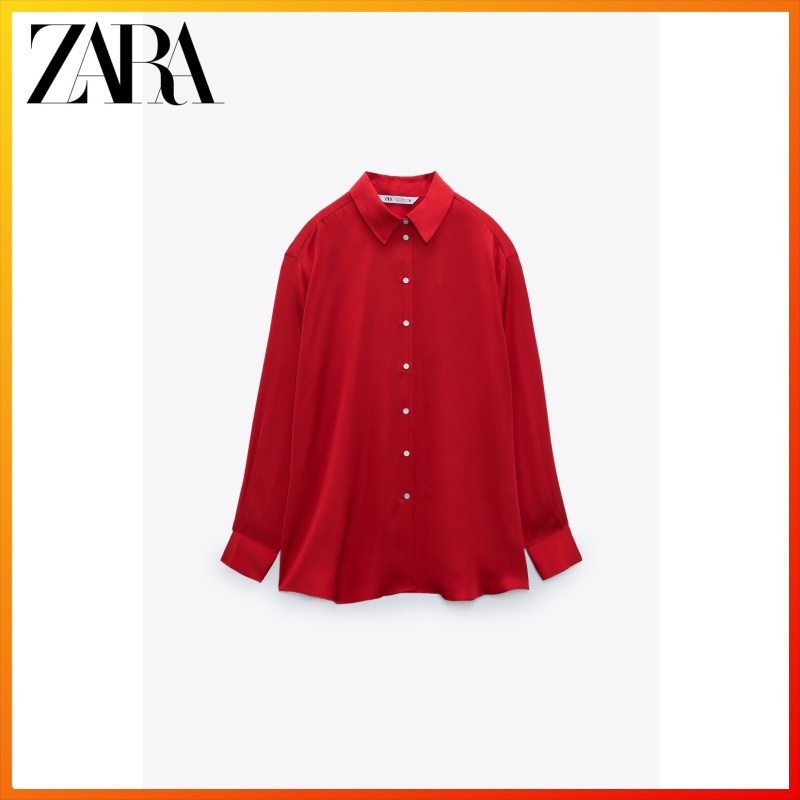 zara-เสื้อเชิ้ต-ผ้าซาติน-ผ้าไหม-สําหรับผู้หญิง