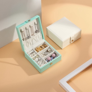 Charmingbox กล่องเครื่องประดับ หนัง PU ขนาดเล็ก แบบพกพา สําหรับเดินทาง แหวน ต่างหู สร้อยคอ พร้อมสแน็ป
