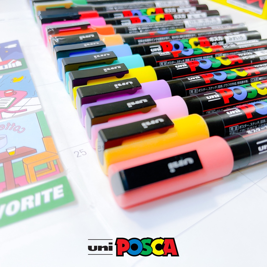 uni-posca-pc-3m-เวอร์ชั่นญี่ปุ่น-มีให้เลือกมากกว่า-19-สี