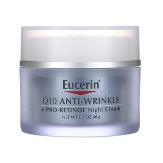 (ล็อตใหม่พร้อมส่ง)  Eucerin, Q10 Anti-Wrinkle + Pro-Retinol Night Cream, 48 g