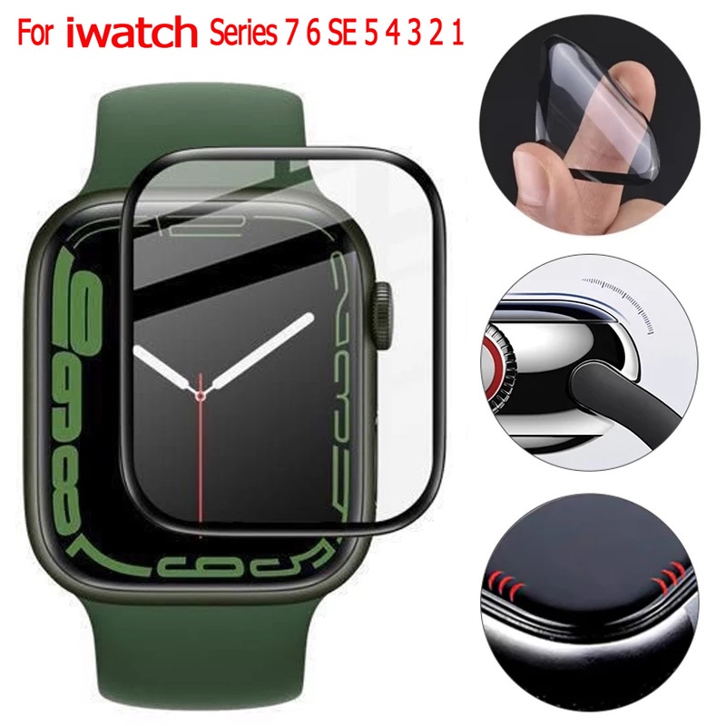 ภาพหน้าปกสินค้าฟิล์มหน้าปัดนาฬิกาข้อมือ ป้องกันรอย สำหรับ iwatch series 7 41มม 45มม 40มม 44มม ฟิล์ม iwatch series 7 6 SE 5 4