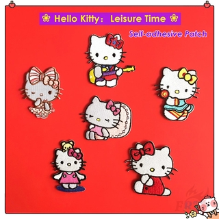 แผ่นสติ๊กเกอร์ลายการ์ตูน Hello Kitty สําหรับตกแต่งเสื้อผ้า 1 ชิ้น