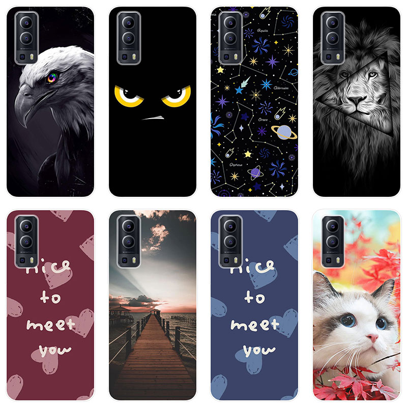 DOINK Custodia per Vivo Y52 5G / Y72 5G, Cover per Telefono in Silicone TPU Colorata e Lucida con Design Bordo Dorato - Viola