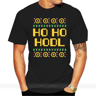 [S-5XL] เสื้อยืด ผ้าฝ้าย พิมพ์ลาย Bitcoin Ho Hodl Christmas เหมาะกับฤดูร้อน สําหรับผู้ชาย