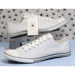 CONVERSE รุ่น ALL STAR SLIM PUNCH OX WHITE รองเท้าหนัง แฟชั่น สีขาว ของใหม่ มือ1 ลิขสิทธิ์ของแท้100% มีของ พร้อมส่งทันที