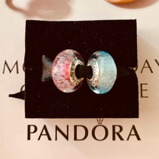 Pandora แท้ 100% มูราโน่ เจ้าหญิงอันนา vs เจ้าหญิงเอลซ่า เรืองแสงได้ Murano Anna / Elsa Disney Charm