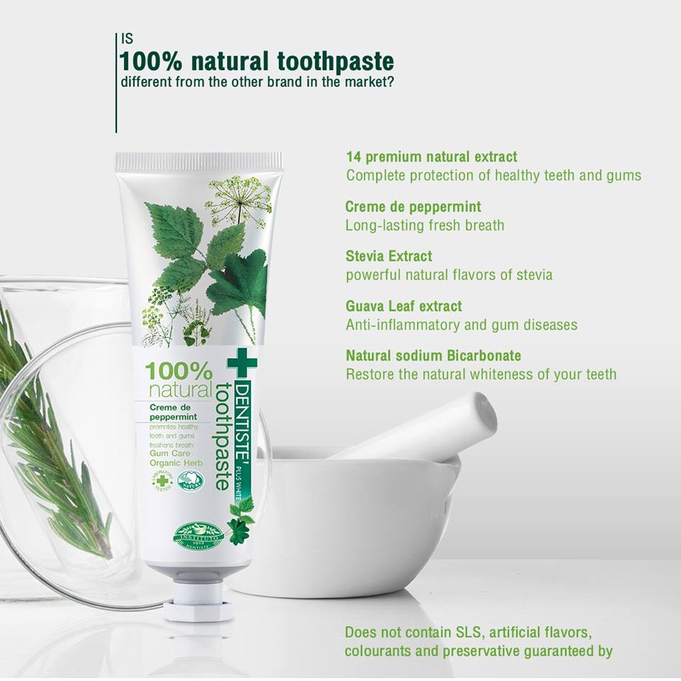 Dentiste' 100% Natural Toothpaste Tube 100 G เดนทิสเต้ ยาสีฟัน สูตร ...