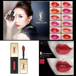 Beauty-Siam แท้ทั้งร้าน !!  YSL VERNIS A LEVRES GLOSSY SATIN FULL SIZE 6 ML. NO.46  MUF.2019