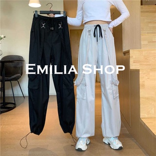 EMILIA SHOP  กางเกงขายาว กางเกงเอวสูง สไตล์เกาหลี 2022 ใหม่  สบาย สวยงาม คุณภาพสูง fashion ES220090 36Z230909