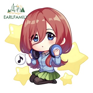 Earlfamily สติกเกอร์ไวนิล ลายการ์ตูน The Quintessential Quintuplets ขนาด 13 ซม. x 12.2 ซม. สําหรับติดตกแต่งรถยนต์ รถจักรยานยนต์