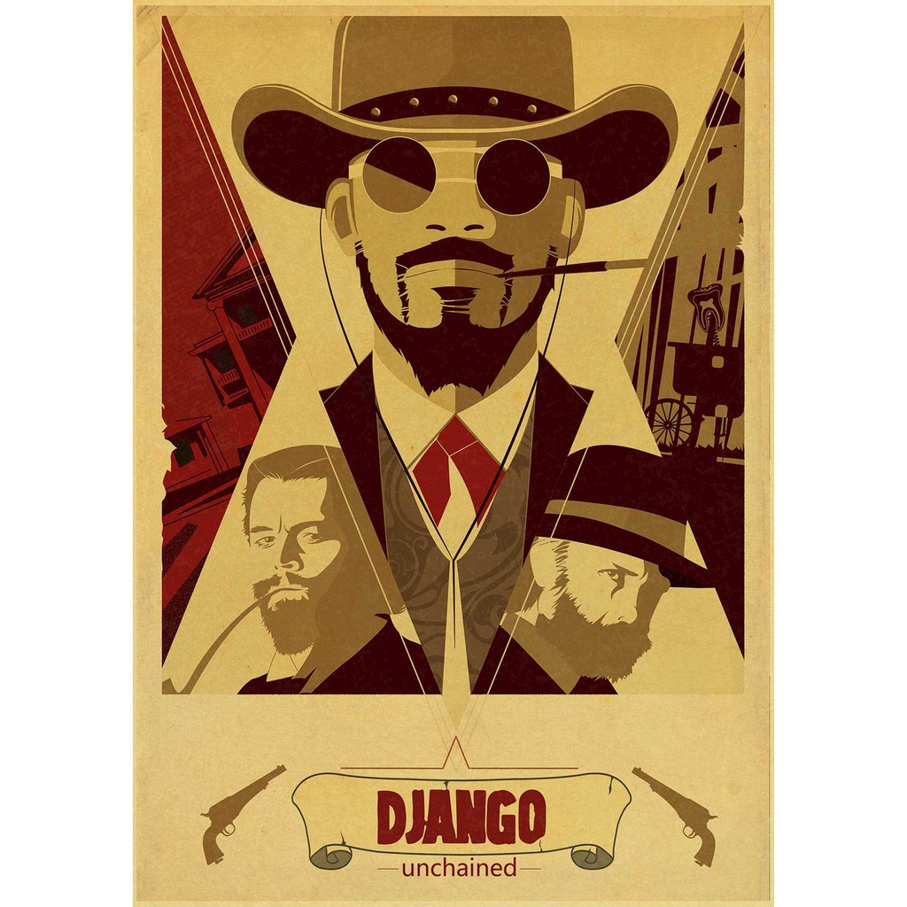 โปสเตอร์ภาพยนตร์-django-unchained-retro-สําหรับตกแต่งผนัง