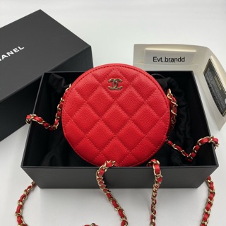 New chanel round bag red caviar Hl29