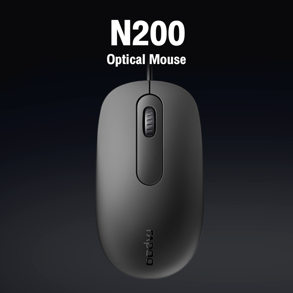 ภาพหน้าปกสินค้าRapoo รุ่น เม้าส์มีสาย N200 Wired Optical Mouse (MSN200-BK) จากร้าน rapoo_th บน Shopee