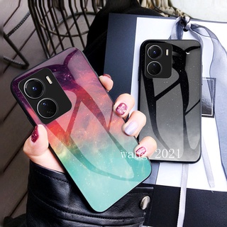 Ready Stock New Casing VIVO Y16 V25 V25e V25 Pro 5G Y35 2022 Y22 Y22s Phone Case Color Starry Sky Pattern Tempered Glass Shockproof All Inclusive Protective Hard Case