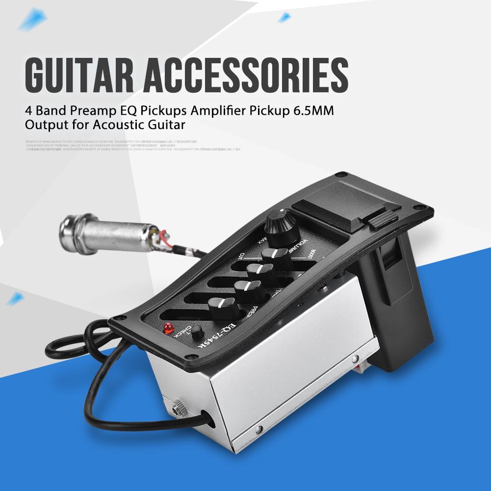 สินค้า อุปกรณ์กีต้าร์ 4 Band Preamp EQ Amplifier Pickup 6.5 มม. Output🥰
