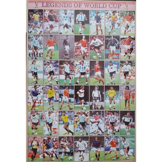 โปสเตอร์ รวมตำนาน นักฟุตบอล ปีเก่า LEGEND รูปภาพ ฟุตบอล ไม่พิมพ์แล้ว ทีมฟุตบอล กีฬา football โปสเตอร์ติดผนัง poster