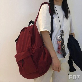กระเป๋าผู้หญิง Ins กระเป๋านักเรียนหญิงนักเรียนเกาหลีรุ่นสุทธิสีแดงมัธยมต้นนักเรียน Rucksack ญี่ปุ่นสีทึบความจุขนาดใหญ่กร