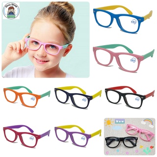 สินค้า แว่นกันแสงสีฟ้า แว่นกรองแสงยูวี สำหรับเด็ก 3-12 ขวบ (กรอบซิลิโคนเงาสวย) #DN01