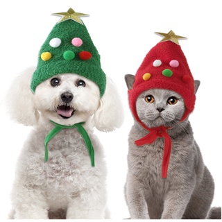 AL-281 หมวกสัตว์เลี้ยง สุนัข หมา แมว ปรับขนาดได้ Pets clothes รุ่น christmas tree 🔥 พร้อมส่ง 🔥
