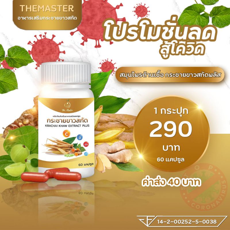 กระชายขาว-สกัด-krachai-extract-plus-ุ60แคปซูล-ของแท้-จากสำนักงานใหญ่-ได้รับรางวัลการันตีคุณภาพ