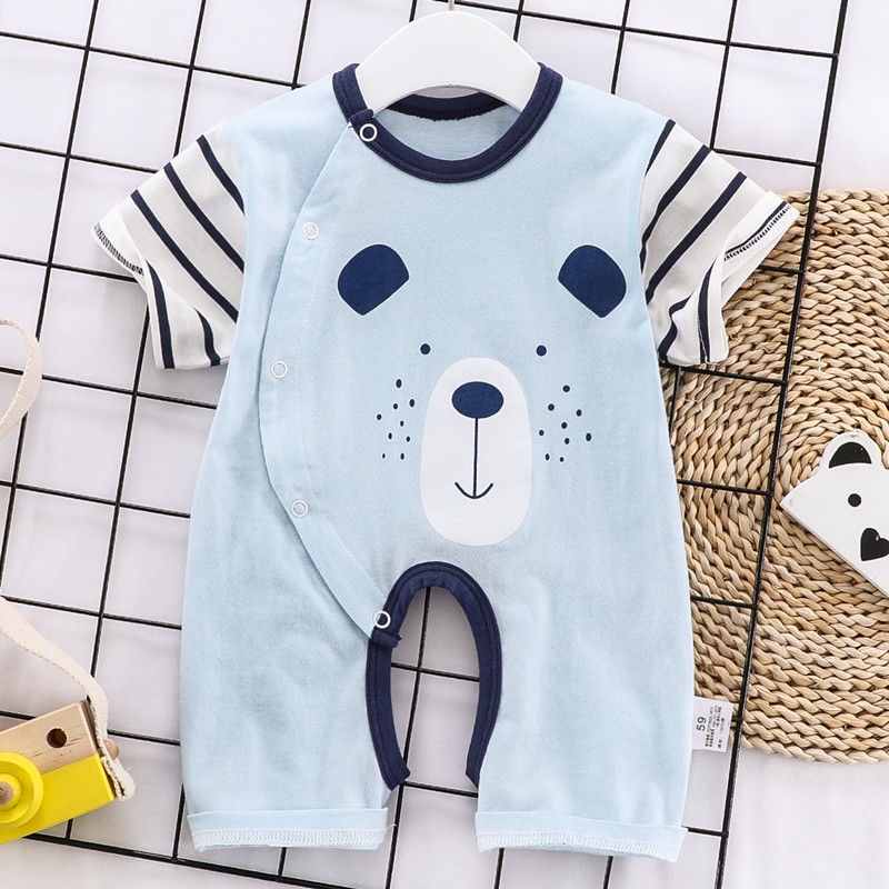 hot-sale-ชุดนอนเด็ก-ชุดนอน-sleepwearเสื้อแขนสั้นผ้าฝ้ายฤดูร้อนเด็ก-ชายและหญิงทารกส่วนบางเสื้อผ้าทารกแรกเกิดชุดปีนเขาชุ