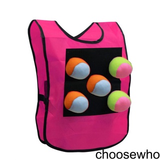 [CHOO] Dodgeball Sticky Vest Outdoor Throwing Game with 5 Balls for Kids Children Outdoor Activity Game