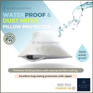 ( สินค้าใหม่ ) enjoysleeping ปลอกหมอน กันน้ำ กันไรฝุ่น กันเปื้อนหมอน กันน้ำลาย waterproof pillow protector anti dust mites  20x30 inches