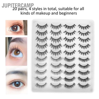 🔥🔥  20 Pairs 4 Styles False Eyelashes Handmade Reusable 3D Thick Curled Natural Look for Dating Party Makeup