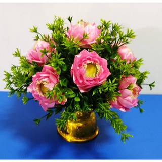 พานดอกบัวฉัตรแบบพับกลีบจำนวน 9 ดอก สวยงามระดับ Premium  สำหรับบูชาพระ ราคาต่อ 1 พาน
