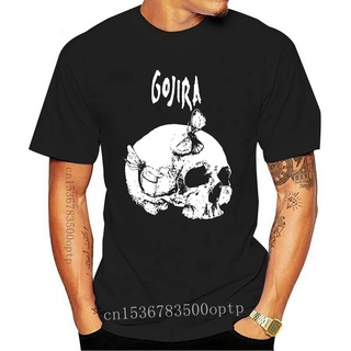 [S-5XL] เสื้อยืด ลาย Gojira Moth Skull สีดํา