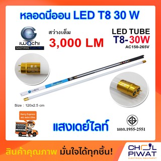 หลอดประหยัดไฟแอลอีดีขั้วสีทอง T8 30W หลอดLEDยาว หลอดไฟนีออน LED T8 30W IWACHI ขั้วสีทอง แสงสีขาว DAYLIGHT