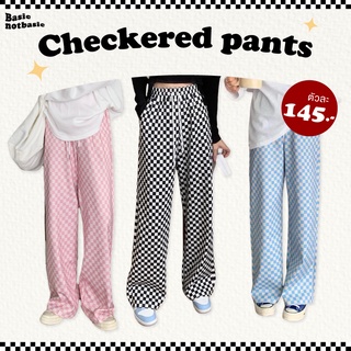 สินค้า 🏁 กางเกงตารางหมากรุก สุดฮิต กางเกงขายาวแฟชั่นผู้หญิง (พร้อมส่ง) Checkered pants