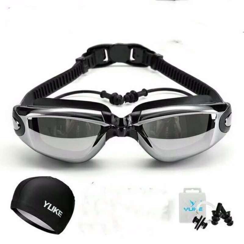 Swimming Myopia Goggles(Diopter 6.5)+ Swim Cap + Case + Nose Clip+