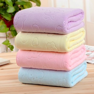 สินค้า MICROFIBER Towe ผ้าขนหนูไมโครไฟเบอร์ลายการ์ตูนหมี 70X140 ซม .