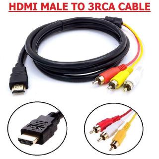 สายเคเบิ้ล HDMI เป็น 3RCA Phono สีแดง สีขาว สีเหลือง 1.5 เมตร 5 ฟุต