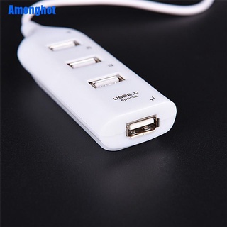 (Amonghot) อะแดปเตอร์ฮับ Usb 2.0 ความเร็วสูง 4 พอร์ต สําหรับคอมพิวเตอร์ แล็ปท็อป Pc