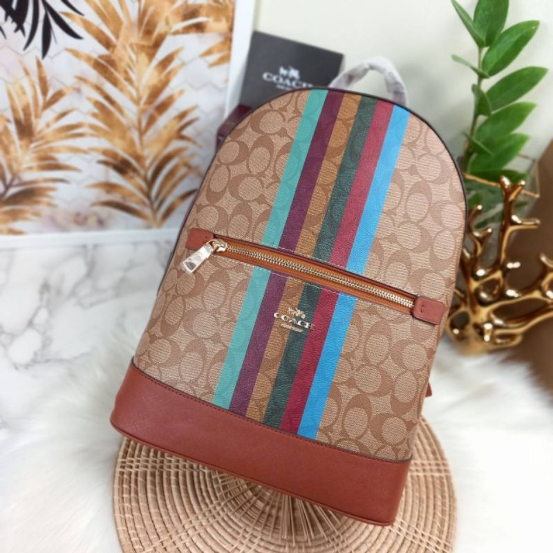 COACH KENLEY BACKPACK IN SIGNATURE CANVAS WITH STRIPE Shopee Thailand