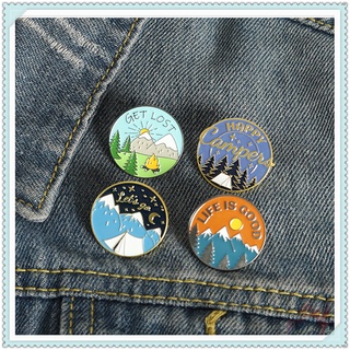 ★ เข็มกลัด Happy Camper สําหรับกลางแจ้ง ★ 1 ชิ้น ภูเขาหิมะ แฟชั่น Doodle เคลือบ Pins กระเป๋าเป้สะพายหลัง กระดุม เข็มกลัด