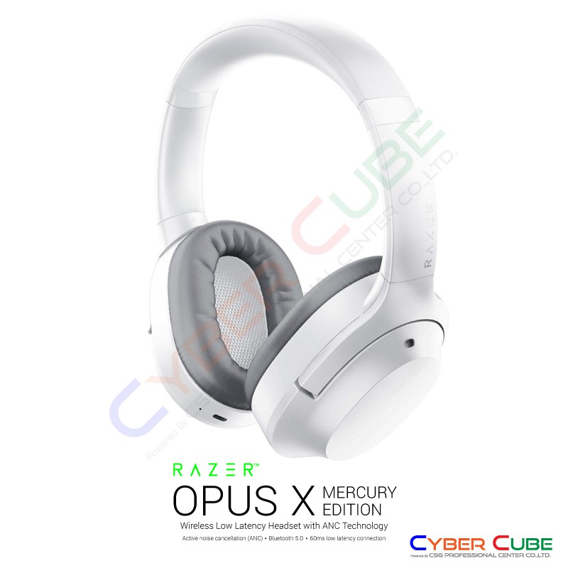 Razer Opus X Mercury White Edition Wireless Low Latency Headset with ...