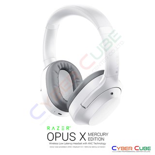 Razer Opus X Mercury White Edition Wireless Low Latency Headset with ANC Technology หูฟังเกมส์มิ่ง (ของแท้ศูนย์ SYNNEX)