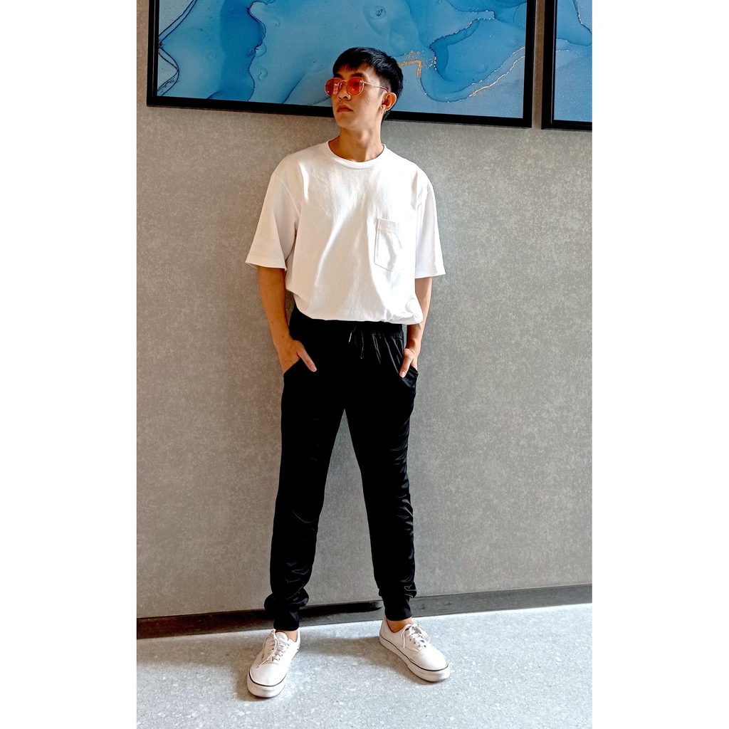nmd554โค้ดลดเพิ่ม-50-บาท-forest-green-กางเกงขายาว-ลำลอง-ผู้ชาย-เอว-30-36-นิ้ว-สีดำล้วน-fg001