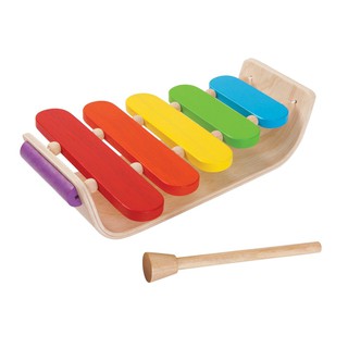 ของเล่นไม้ PlanToys ของเล่นเสริมพัฒนาการ ของเล่นเครื่องดนตรี ระนาดไม้ แปลนทอยส์ Oval Xylophone (1ปี+)