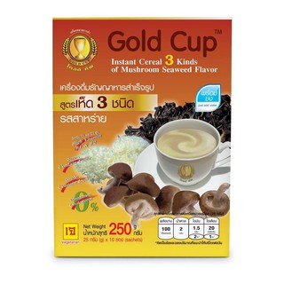 Gold Cup Instant Cereal 3 Kinds of Mushroom Seaweed Flavor