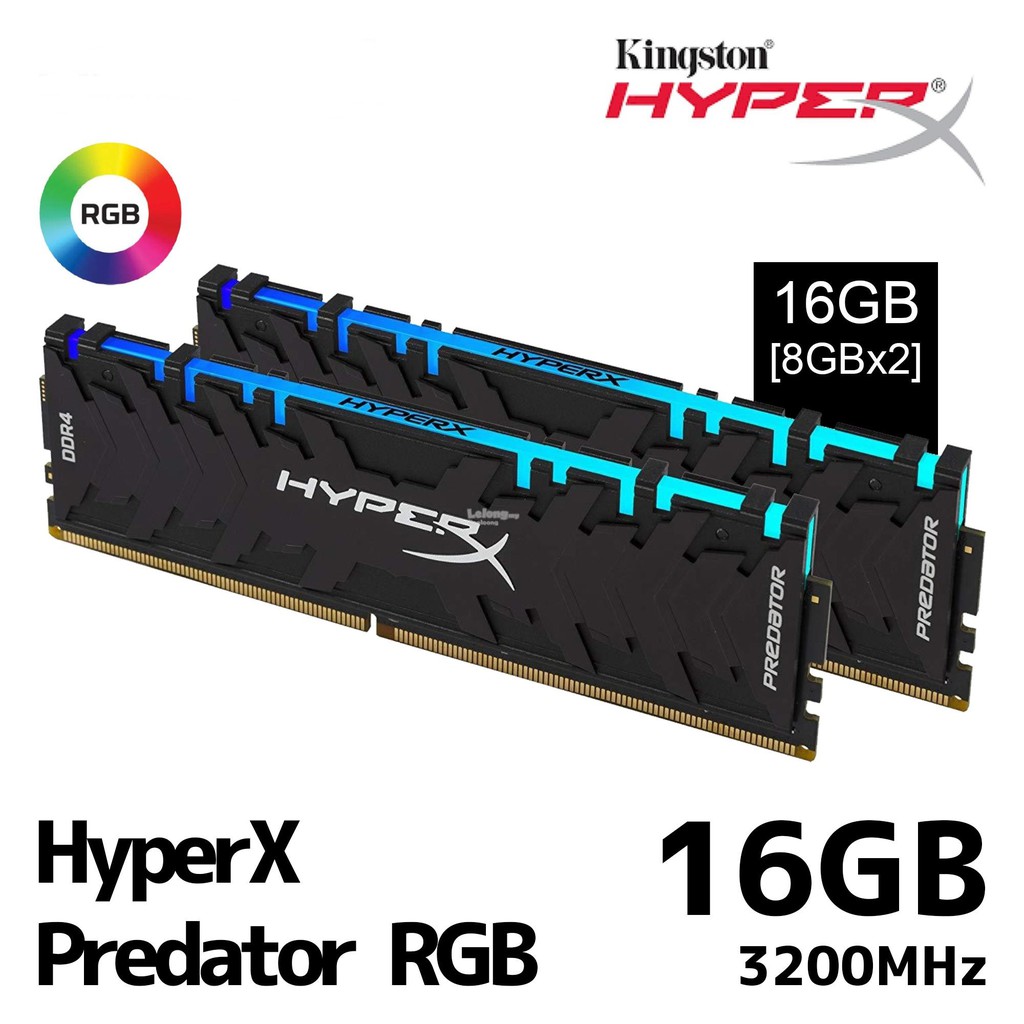 ราคาและรีวิวRAM PC RGB (แรมพีซี) KINGSTON HyperX PREDATOR RGB Bus/3200 Warranty LT